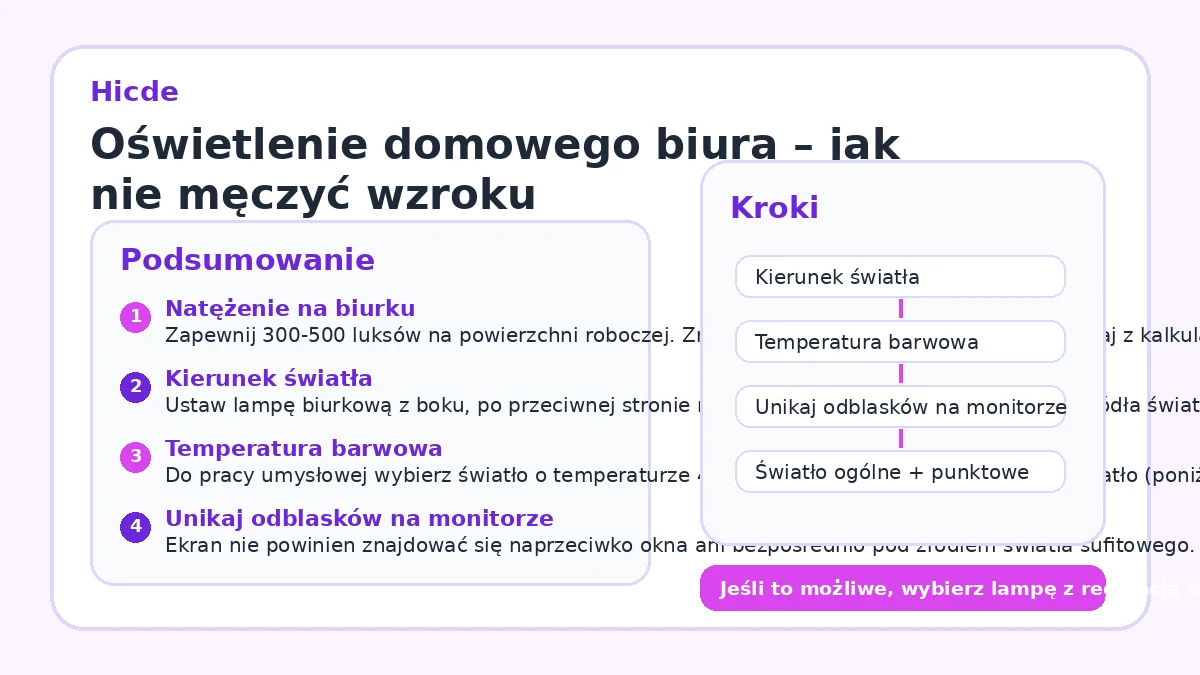 Oświetlenie domowego biura – jak nie męczyć wzroku