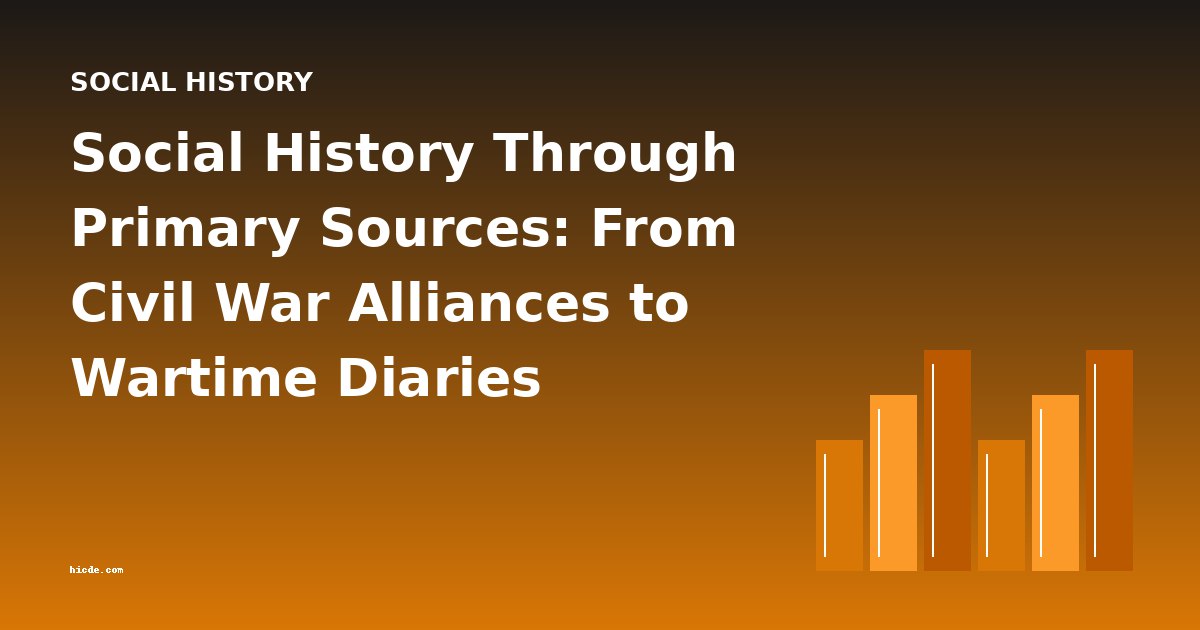 Social History Through Primary Sources: From Civil War Alliances to Wartime Diaries