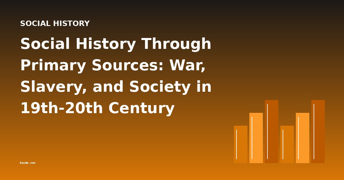 Social History Through Primary Sources: War, Slavery, and Society in 19th-20th Century America