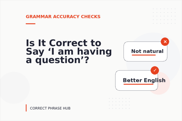 Is It Correct to Say ‘I am having a question’?