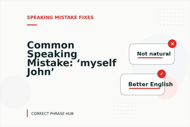 Common Speaking Mistake: ‘myself John’ Explained Common Speaking Mistake: ‘myself John’ Explained