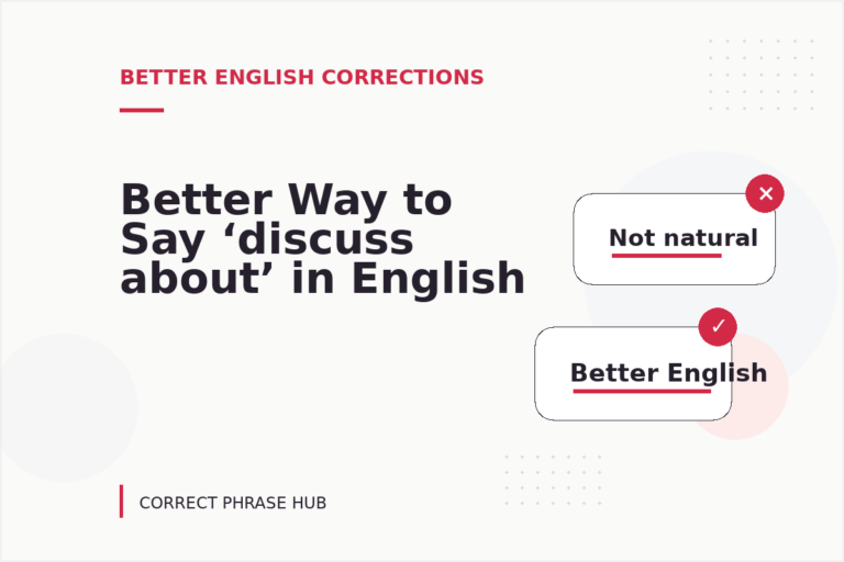 Better Way to Say ‘discuss about’ in English