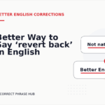 Better Way to Say ‘revert back’ in English