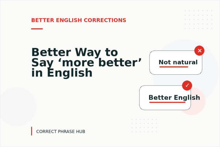 Better Way to Say ‘more better’ in English Better Way to Say ‘more better’ in English