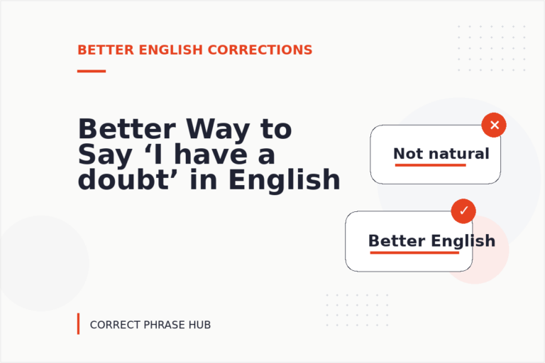 Better Way to Say ‘I have a doubt’ in English