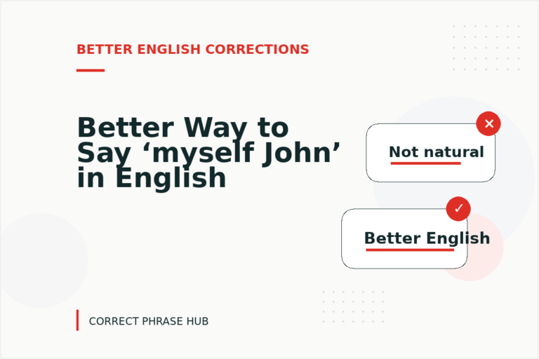 Better Way to Say ‘myself John’ in English