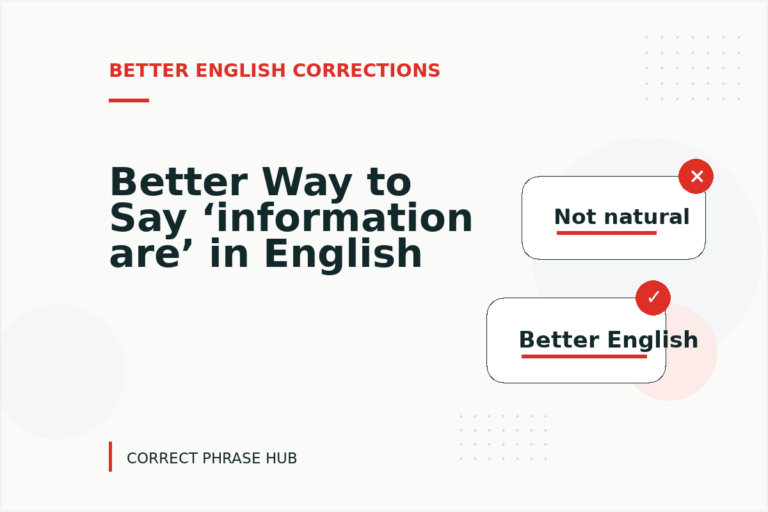 Better Way to Say ‘information are’ in English